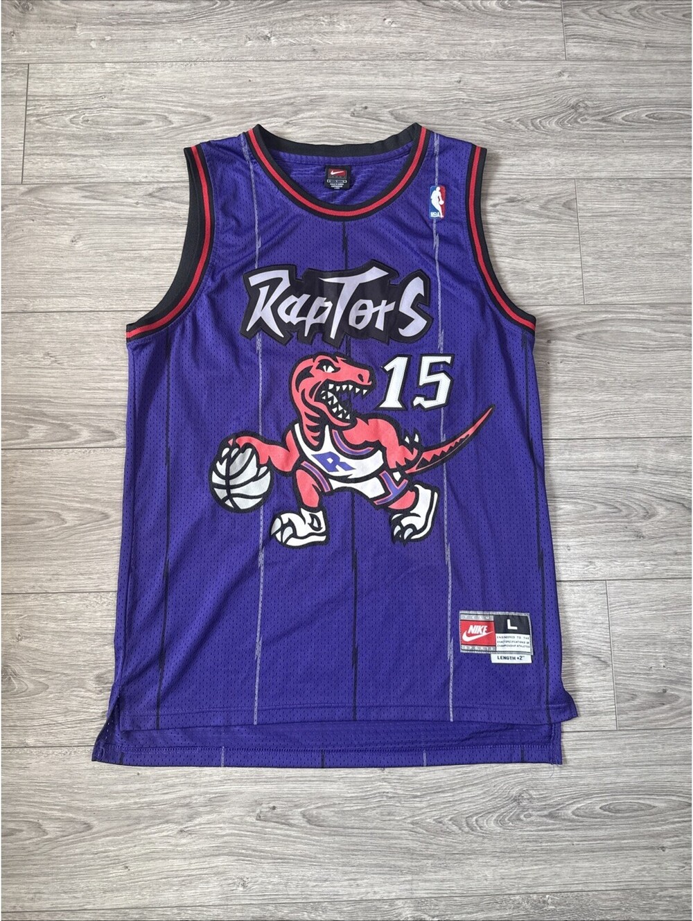 VTG Nike Team Vince Carter #15 Toronto Raptors NBA Authentic Jersey Size L